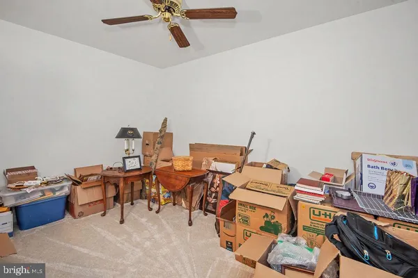 a view of a brick building from a balcony