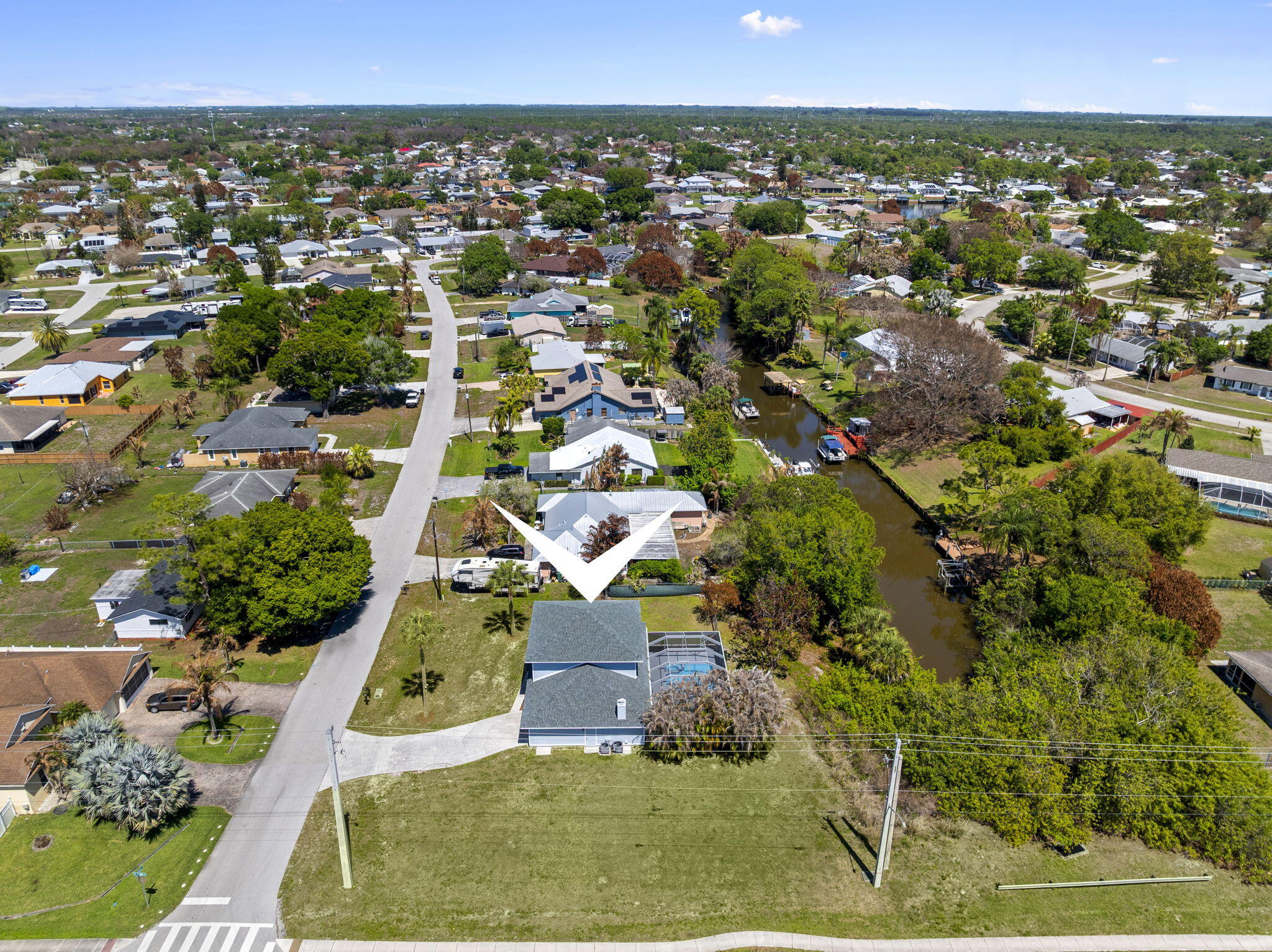 405 Northeast Midvale Street Port St. Lucie, FL 34983 - Photo 56 of 60 Sideyard St. Lucie River Drone Shot (1)