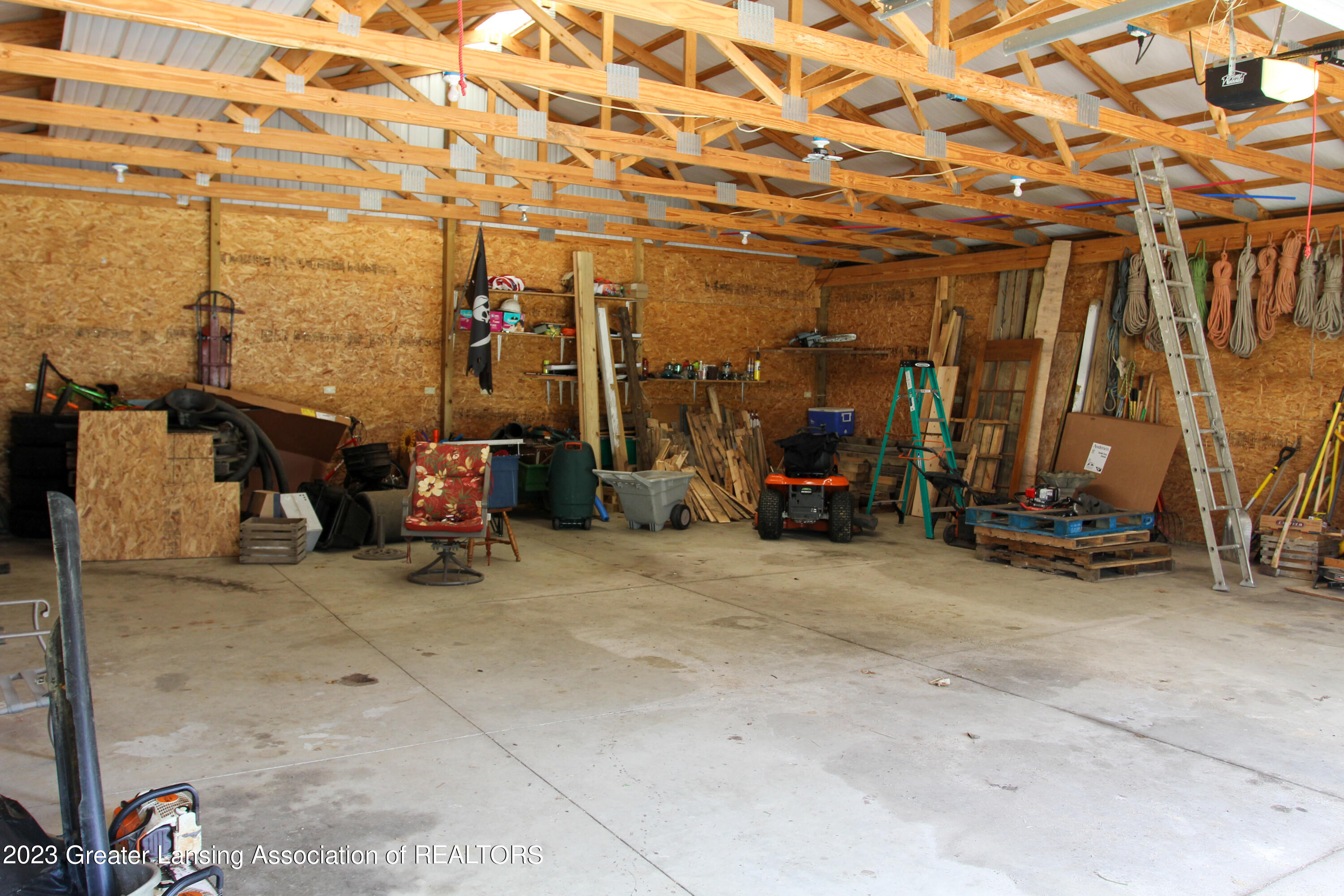 4100 South Williams Road Stockbridge, MI 49285 - Photo 59 of 71 Pole Barn Interior