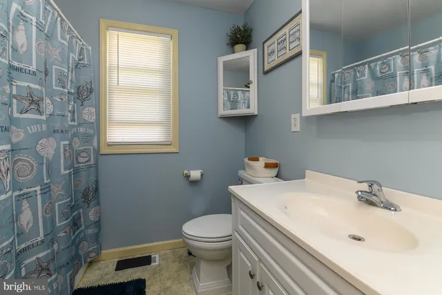 a bathroom with a sink toilet and window