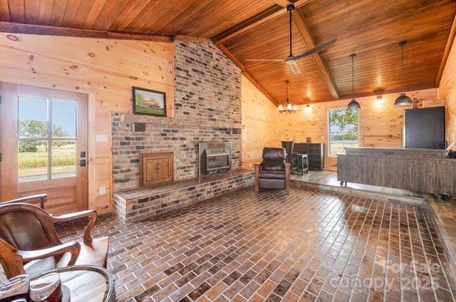 a living room with furniture