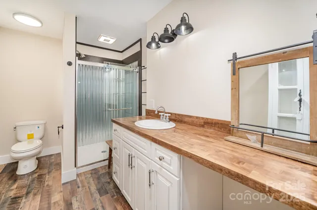 a bathroom with a shower