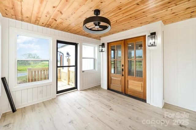 a view of a street with wooden stairs and stairs
