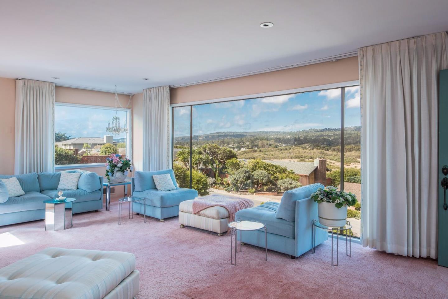 2900 Ribera Road Carmel, CA 93923 - Photo 8 of 18 a living room with furniture and a floor to ceiling window