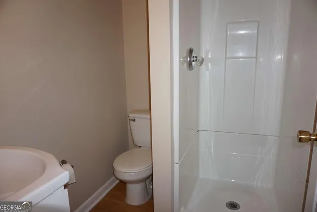a view of wooden floor in a room