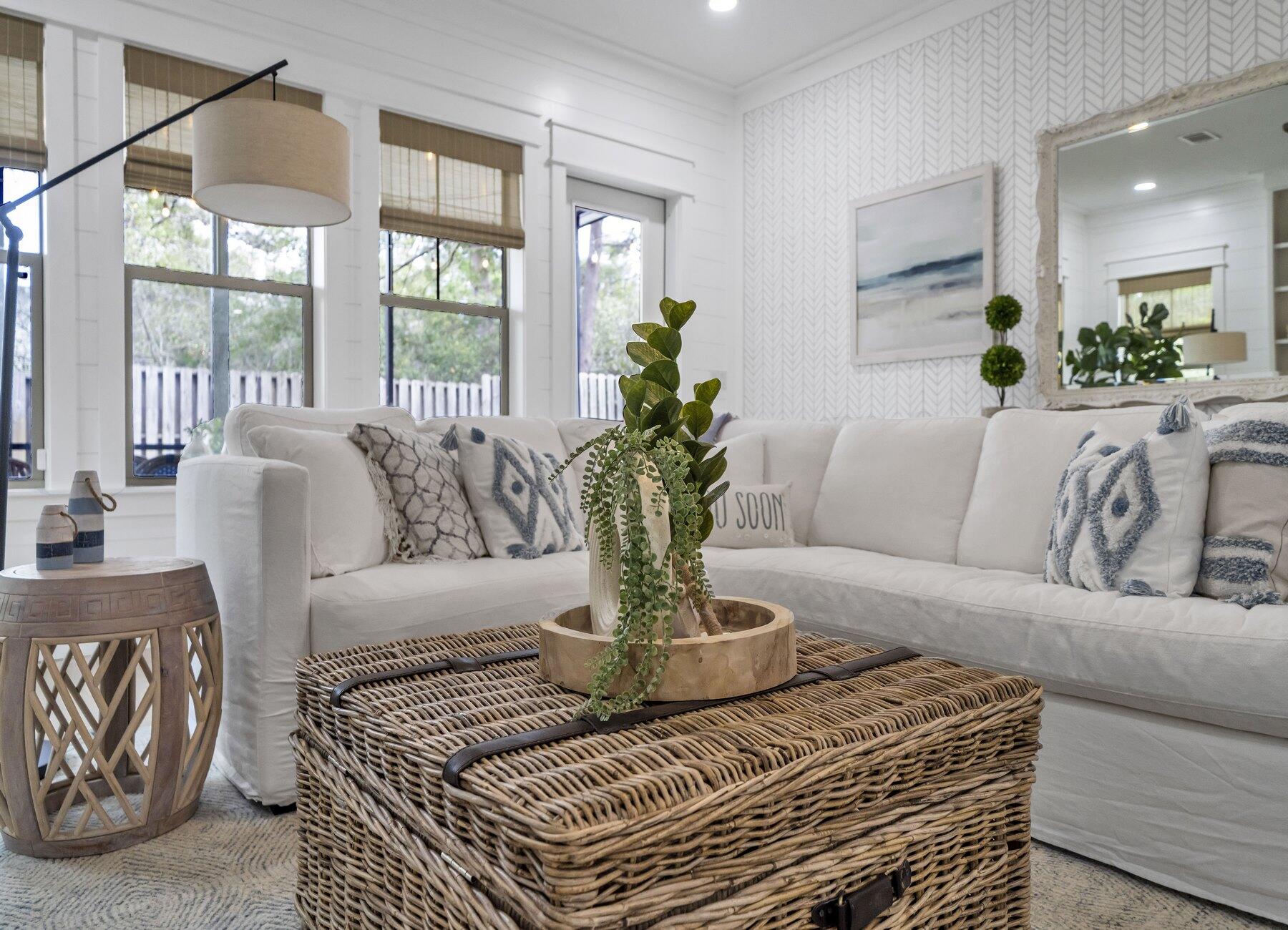 172 Baird Road Santa Rosa Beach, FL 32459 - Photo 13 of 46 a living room with furniture and a potted plant