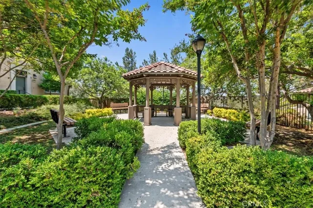 a view of street with sitting area
