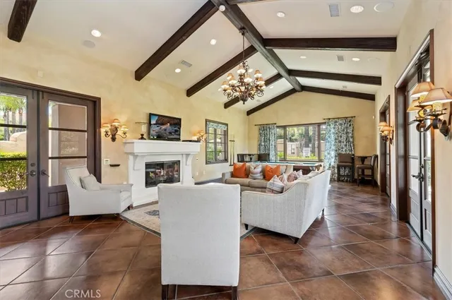 a view of a swimming pool and a mountain
