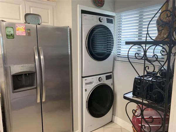 a close view of washer and dryer