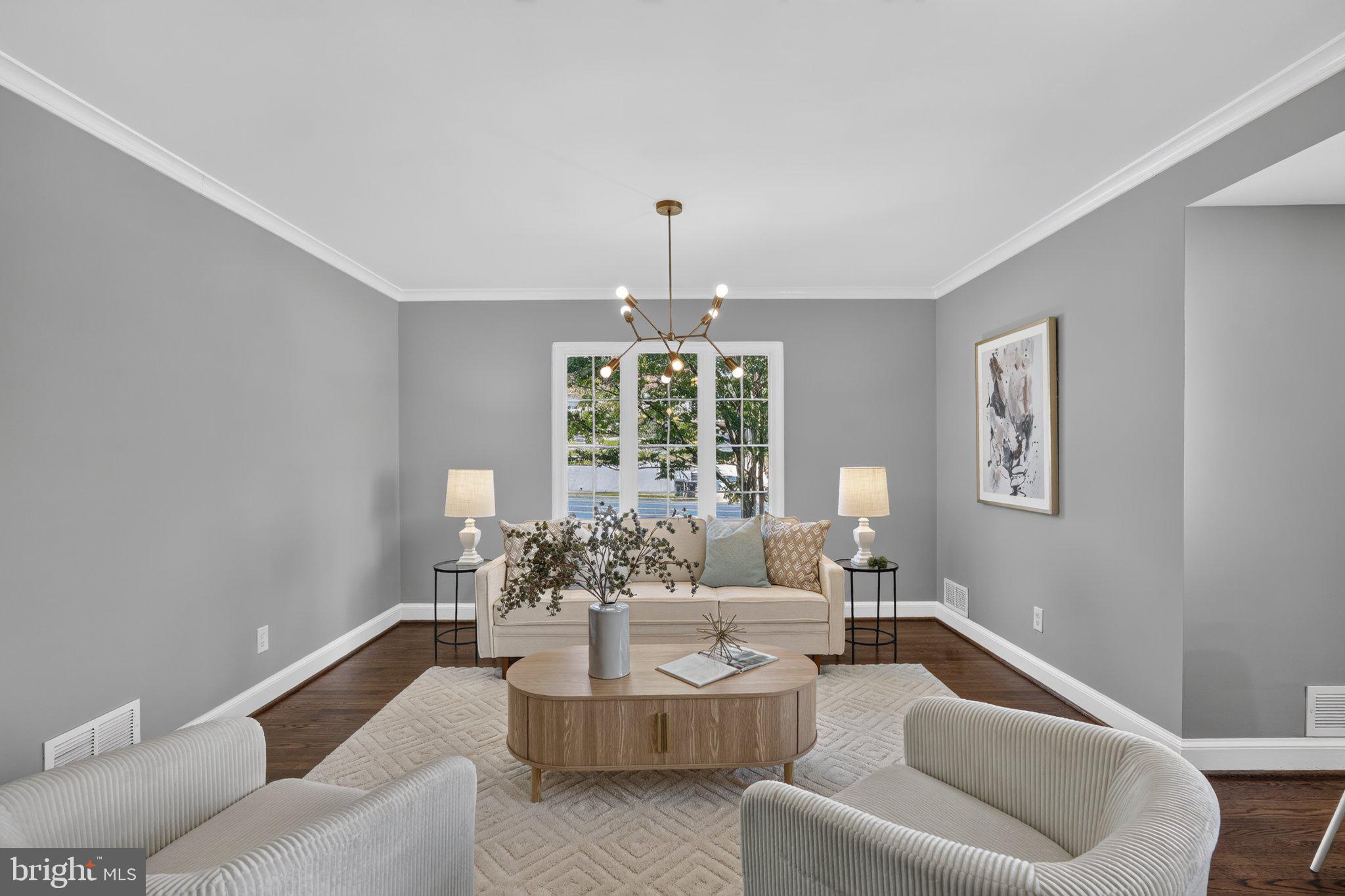 2601 Military Road Arlington, VA 22207 - Photo 13 of 119 Freshly Painted, Light-Filled Living Room!