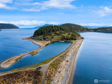 a view of a lake with a mountain