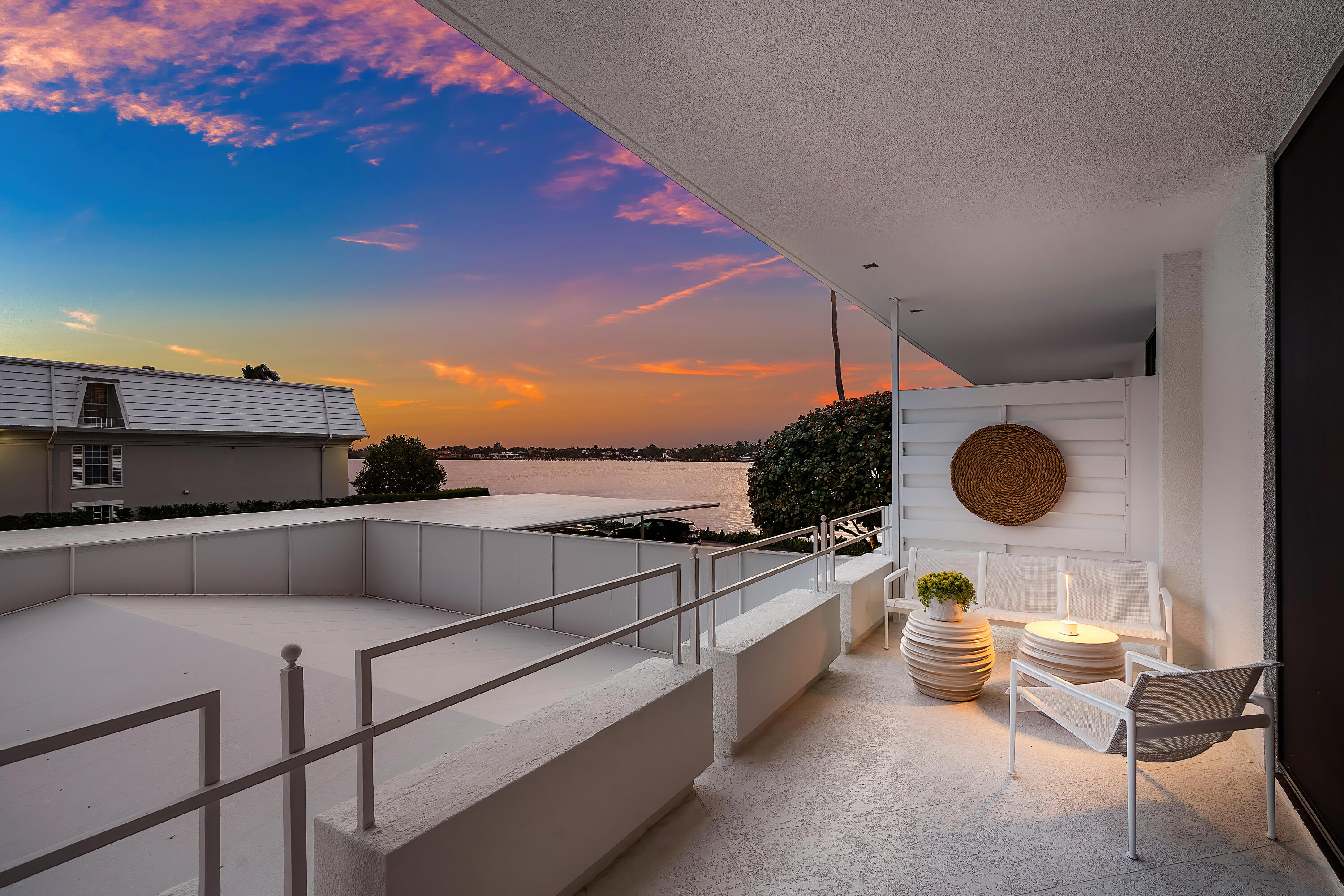 2150 Ibis Isle Road, Unit 8 Palm Beach, FL 33480 - Photo 21 of 29 South Balcony at Dusk