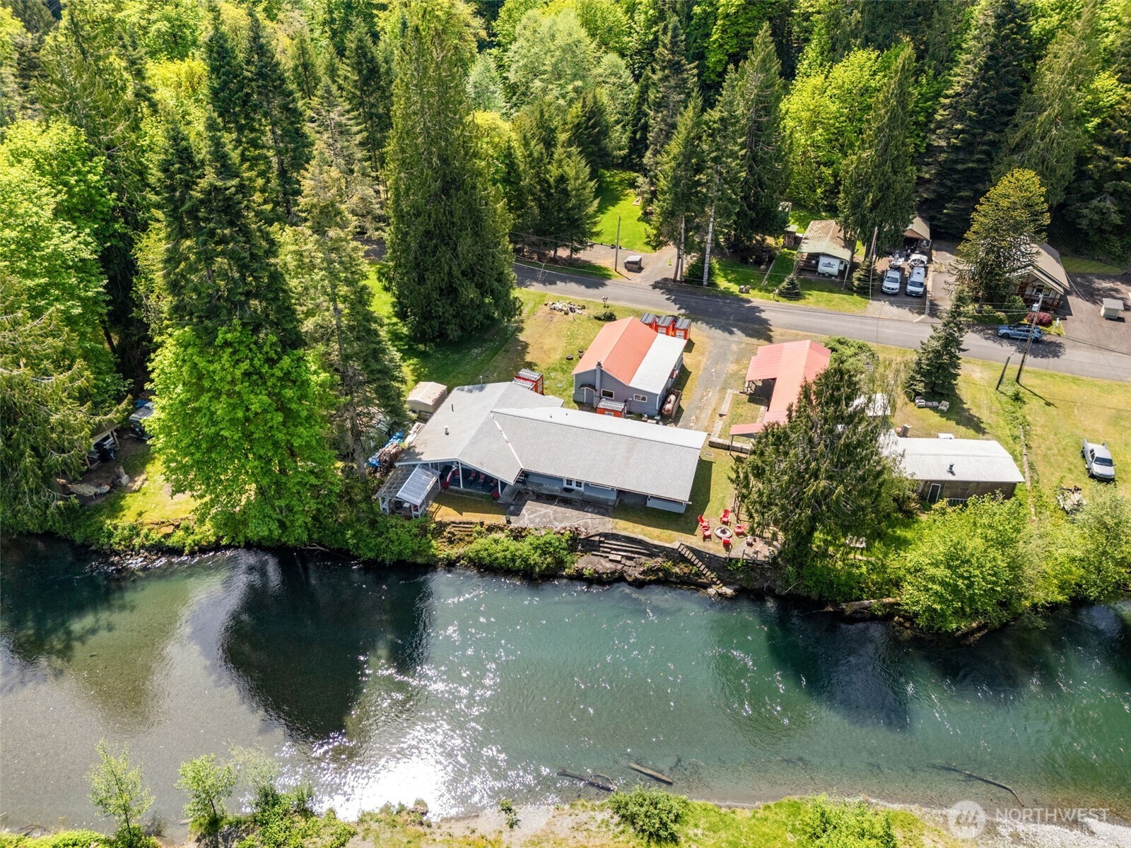 560 Mountain Trail Road Brinnon, WA 98320 - Photo 40 of 40 an aerial view of a house with a lake view