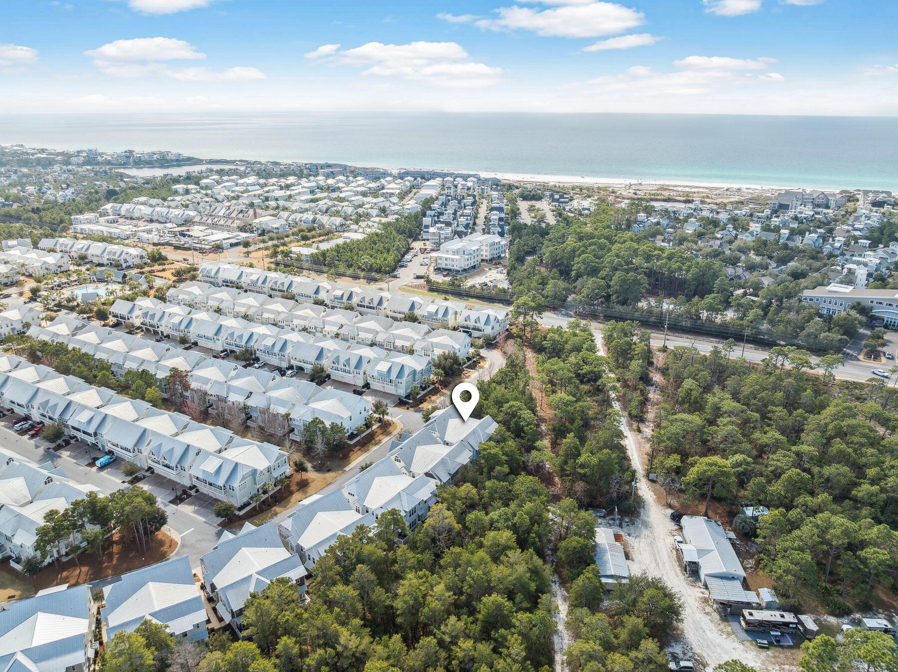 an aerial view of multiple house