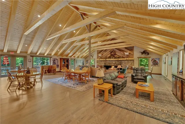 a view of lake and mountain