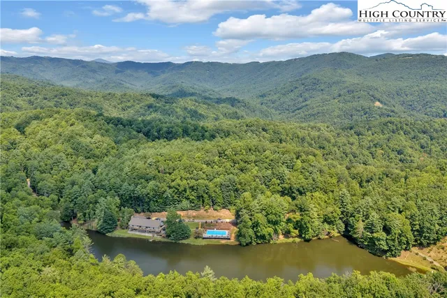 a view of lake and mountain