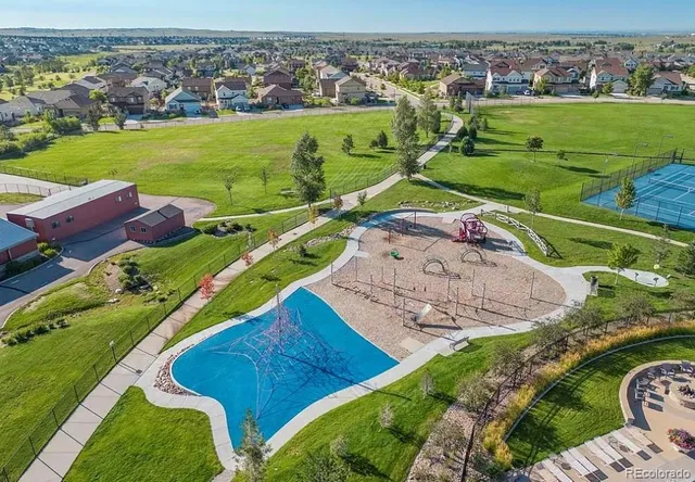 an aerial view of a football ground
