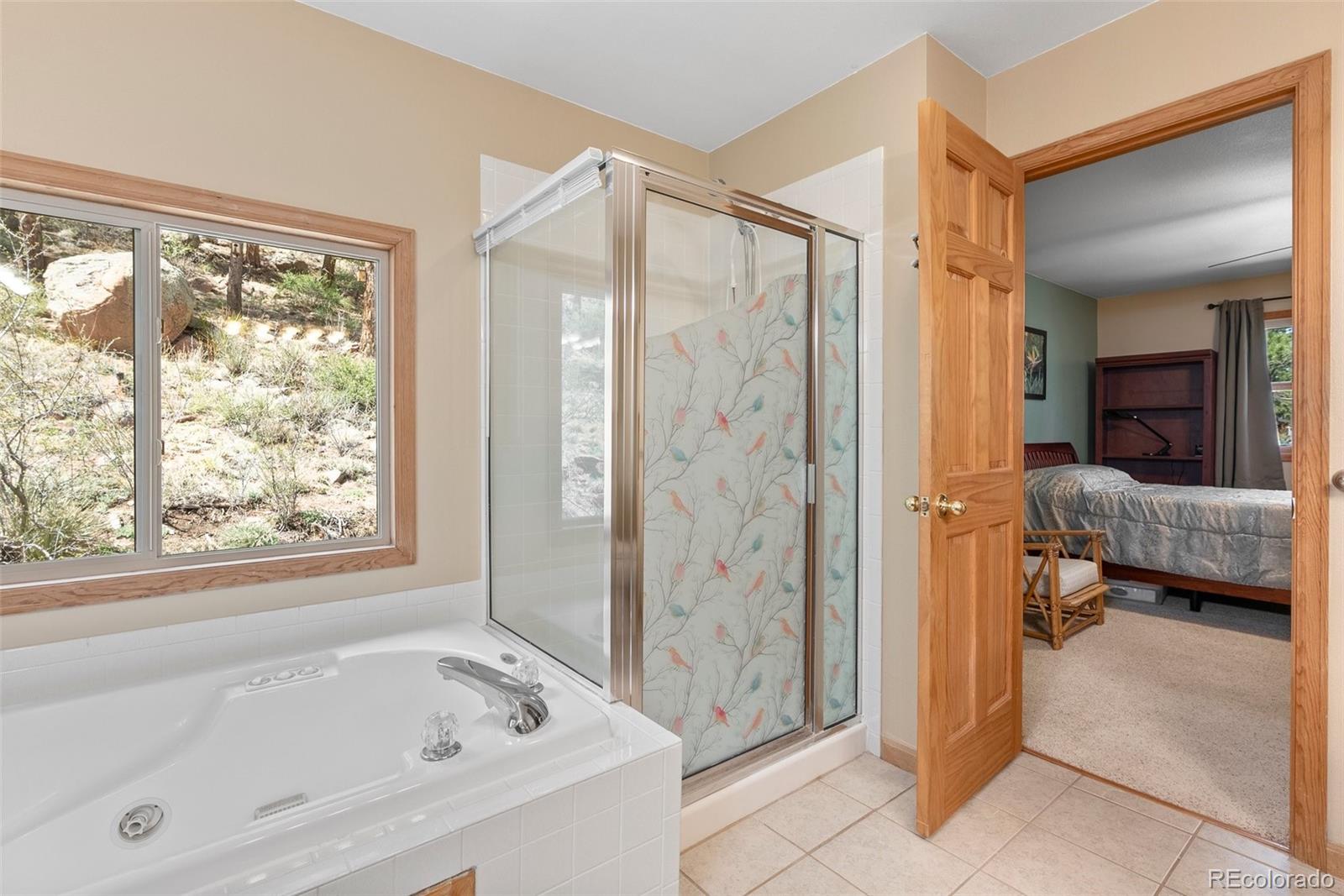 29 Cedar Lane Bailey, CO 80421 - Photo 15 of 46 a bathroom with a tub shower and a sink