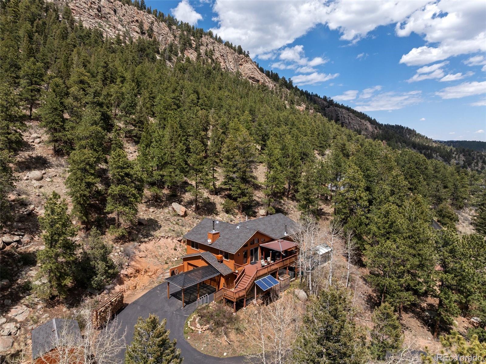 29 Cedar Lane Bailey, CO 80421 - Photo 40 of 46 an aerial view of a house with a yard