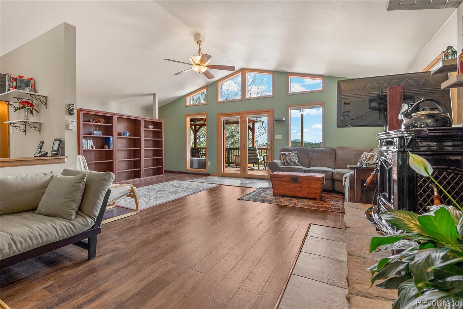 29 Cedar Lane Bailey, CO 80421 - Photo 6 of 46 a living room with furniture and a potted plant