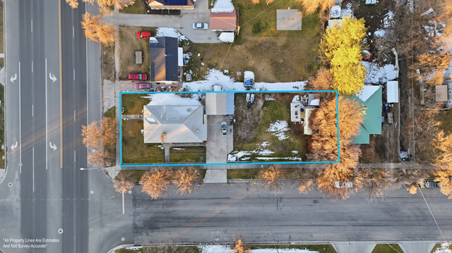 202 Main Street Smithfield, UT 84335 - Photo 28 of 32 Aerial view of residential area featuring property boundaries highlighted