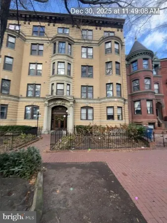 a front view of a multi story building