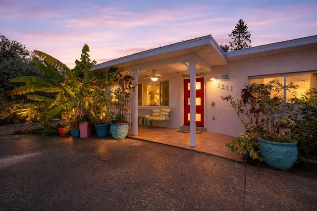 a view of a house with a garage