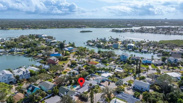 an aerial view of multiple house