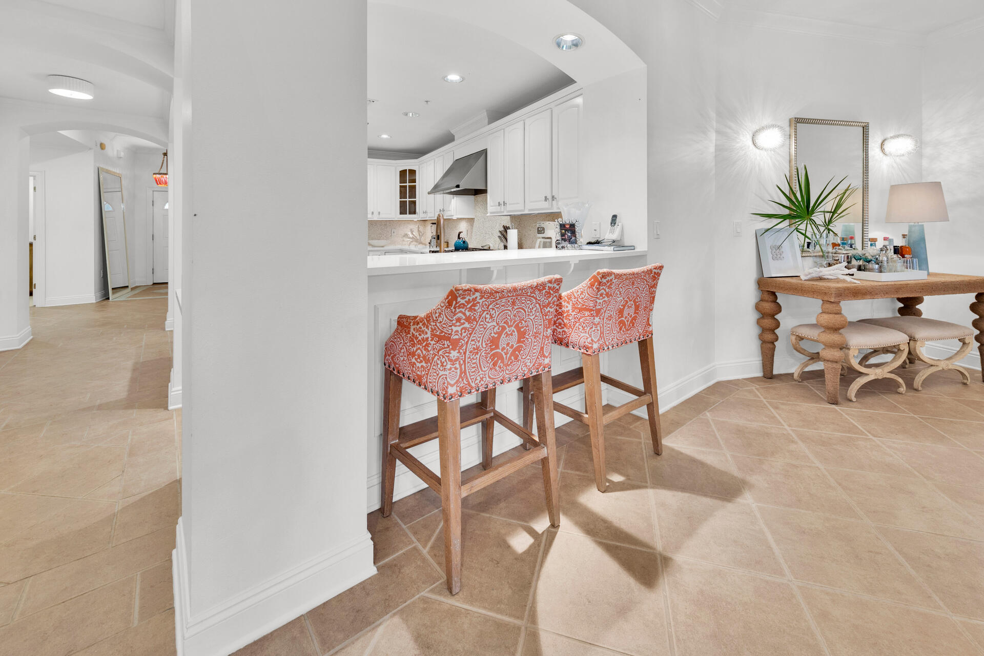 56 Blue Mountain Road, Unit B105 Santa Rosa Beach, FL 32459 - Photo 12 of 49 a living room with furniture and a dining table with kitchen view