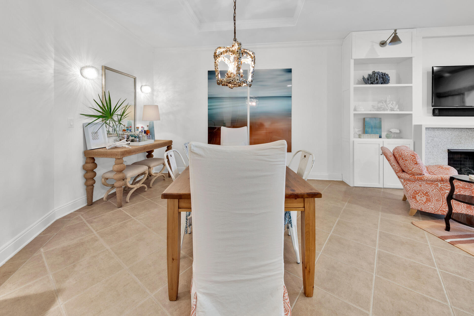 56 Blue Mountain Road, Unit B105 Santa Rosa Beach, FL 32459 - Photo 9 of 49 a living room with furniture and a flat screen tv