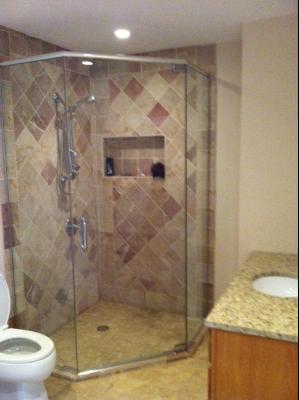 725 Arizona Pass Elk Grove Village, IL 60007 - Photo 9 of 11 a bathroom with a granite countertop shower a toilet and a sink