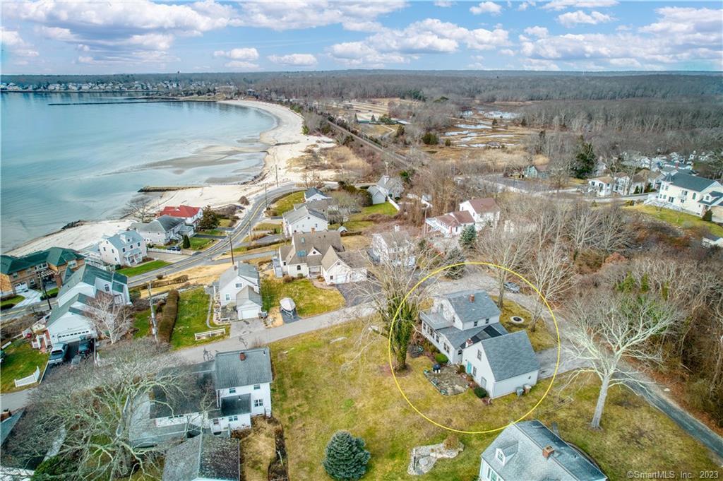 a view of a city with an ocean
