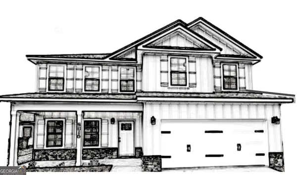 a front view of a large white building
