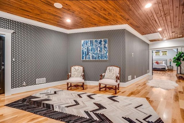 an aerial view of a house