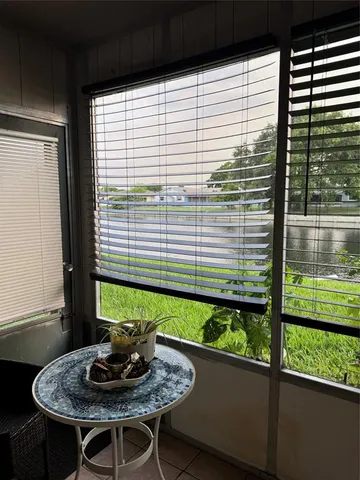 a view of a lake from a window