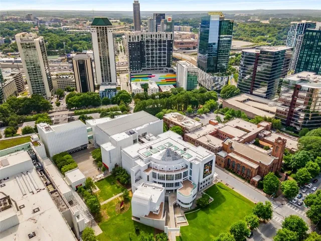 a picture of city view with outdoor seating
