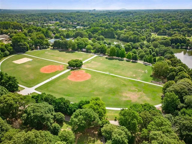 an aerial view of a football ground