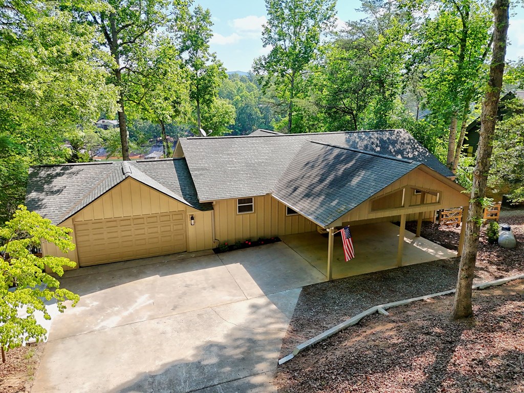 456 Deaver Cove Road Blairsville, GA 30512 - Photo 54 of 83 a aerial view of a house with a yard and large tree
