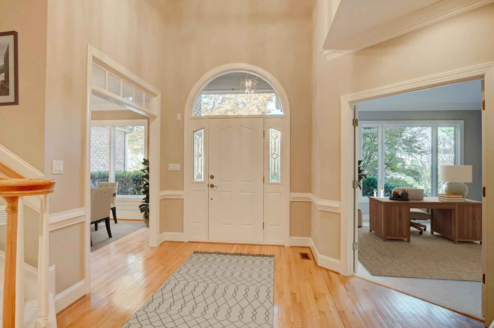 616 Bent Ridge Place Raleigh, NC 27615 - Photo 3 of 28 Bright and Open with High Ceilings, just wait until you see the light fixture above!! Bright Front Foyer