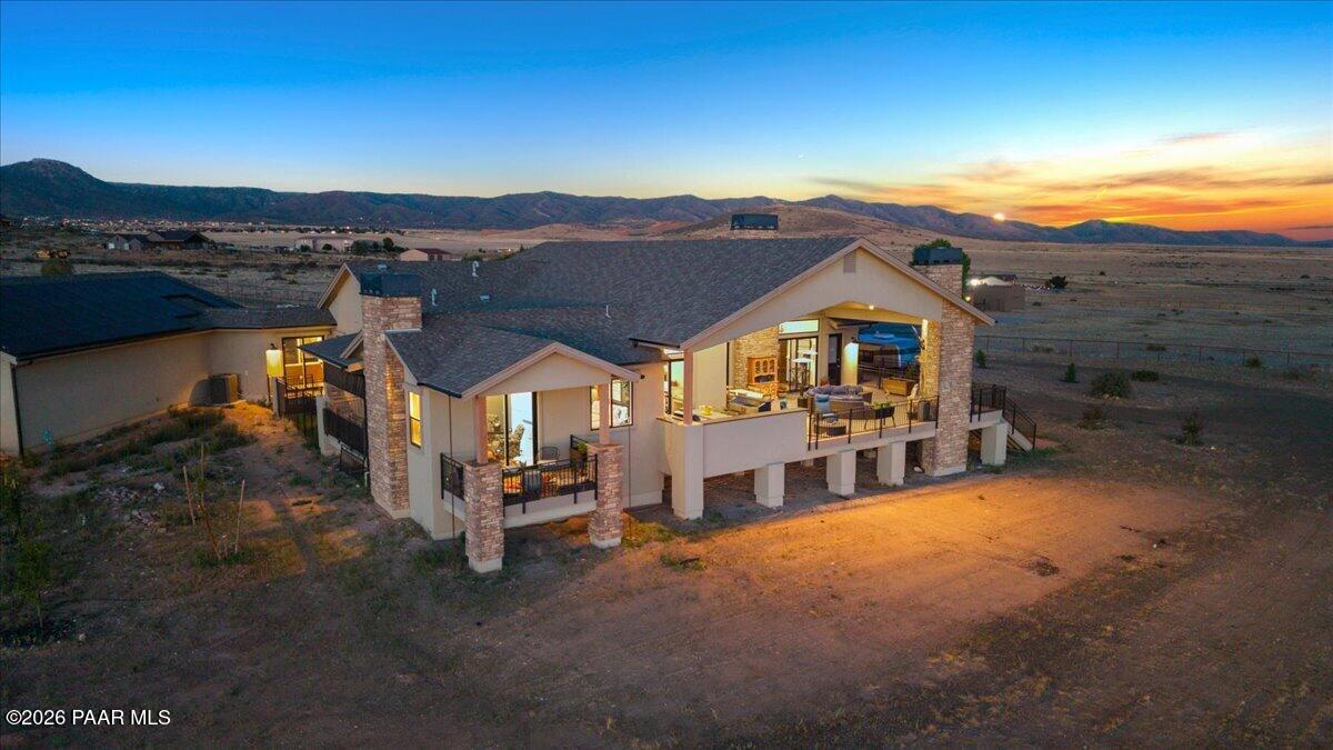 11455 East Harley Drive Prescott Valley, AZ 86315 - Photo 53 of 68 Aerial View Twilight