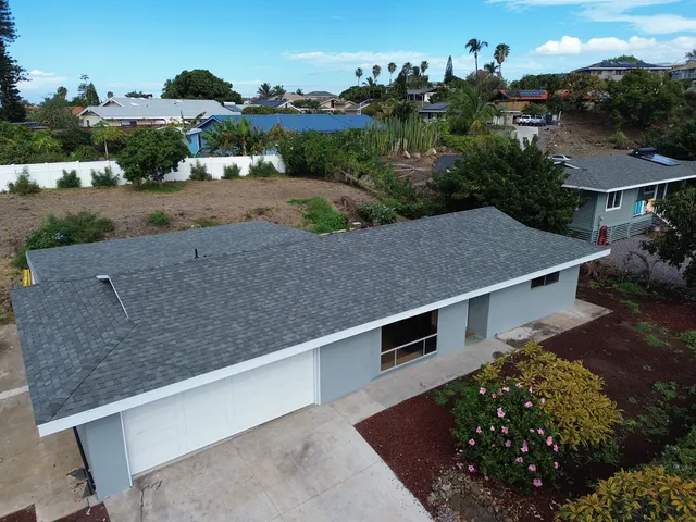 an aerial view of a house
