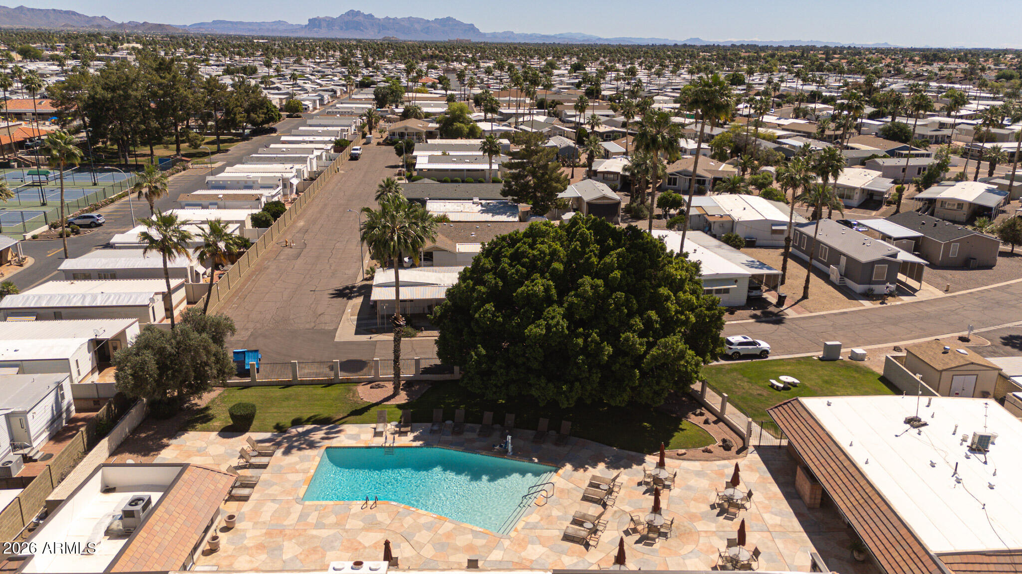 201 South Greenfield Road, Unit 254 Mesa, AZ 85206 - Photo 30 of 35 an aerial view of residential houses with outdoor space