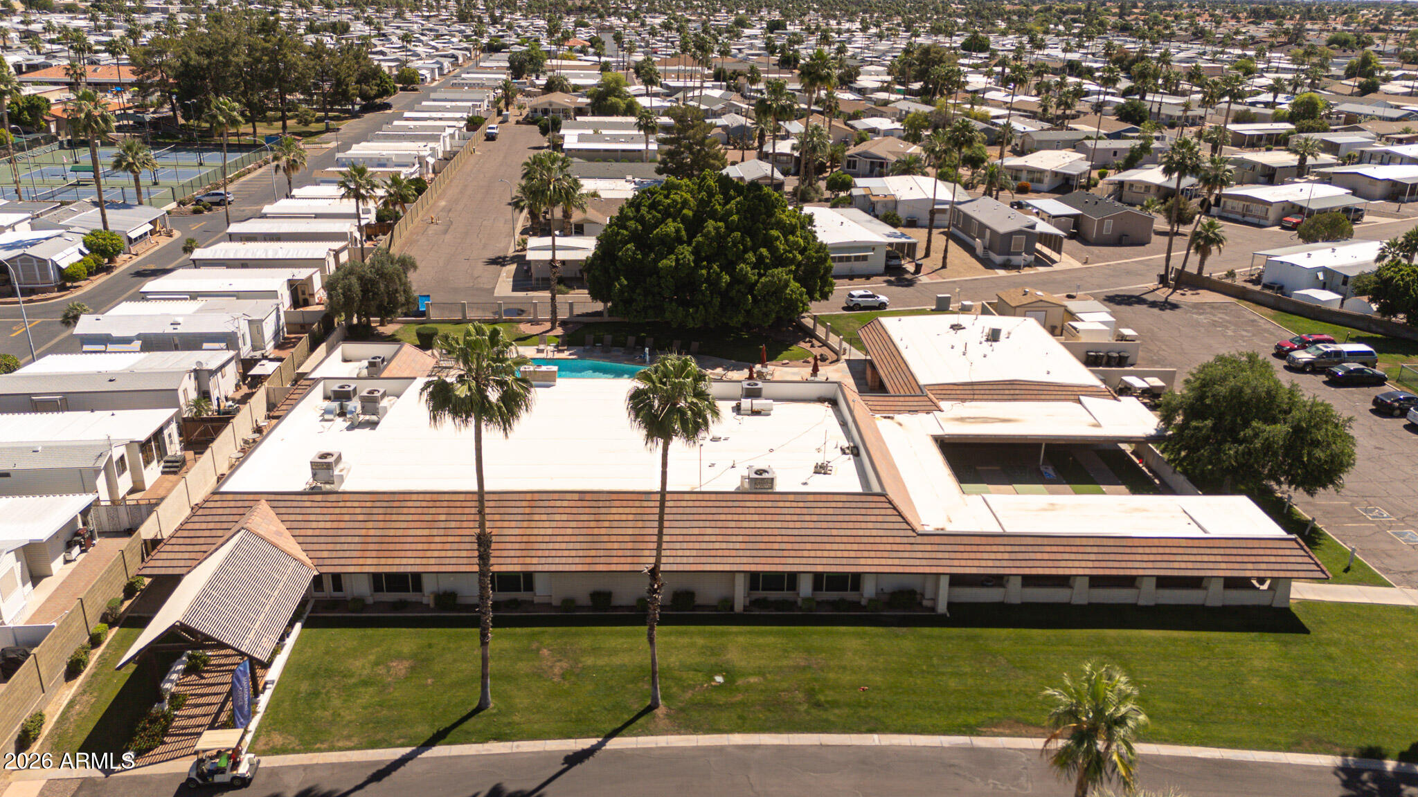 201 South Greenfield Road, Unit 254 Mesa, AZ 85206 - Photo 35 of 35 an aerial view of a house with a garden