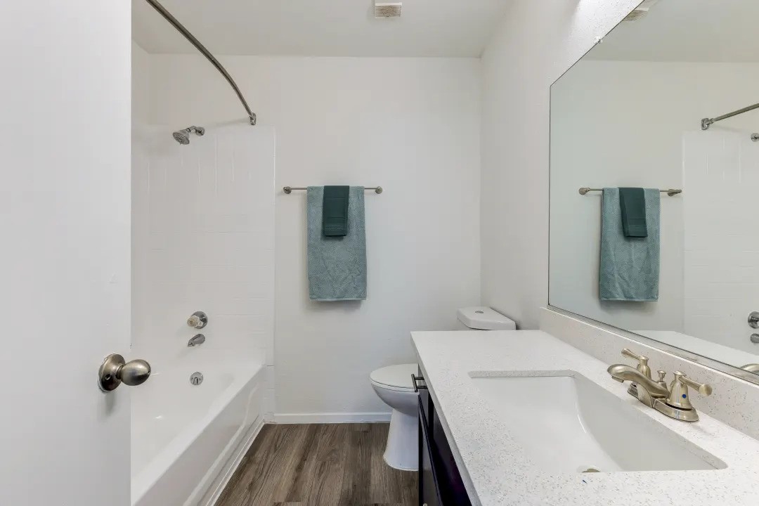 1100 Graham Drive, Unit 1602 Tomball, TX 77375 - Photo 8 of 27 a bathroom with a sink toilet and shower