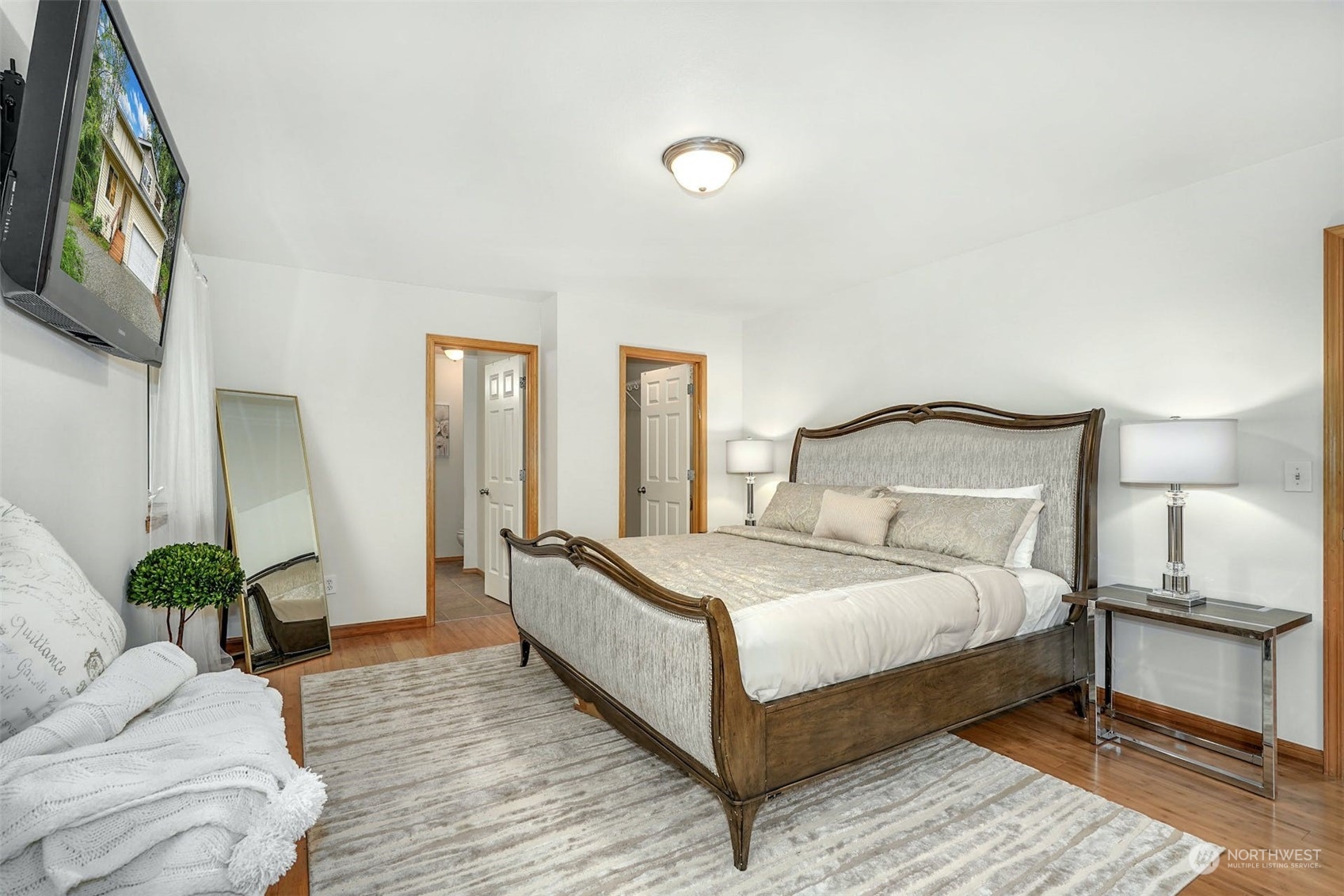 2010 Magnolia Road Lynnwood, WA 98036 - Photo 12 of 22 a bedroom with a bed lamp on desk and a window