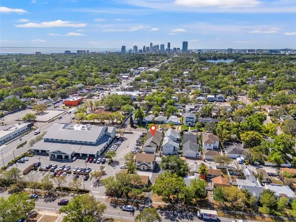 an aerial view of a city
