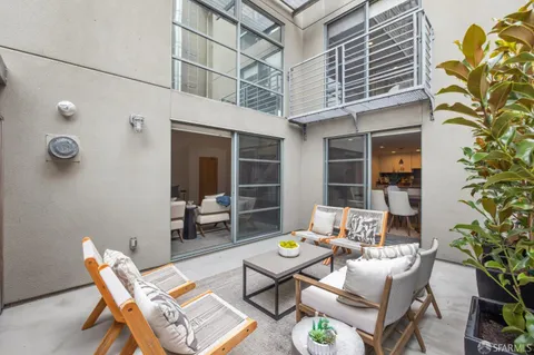 a view of an outdoor space with seating