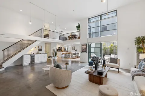 a living room with furniture