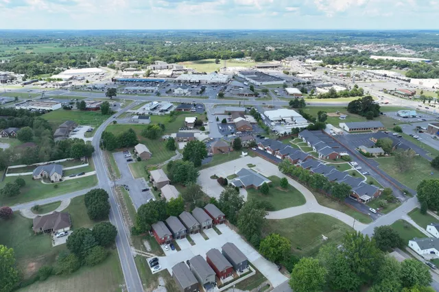 an aerial view of multiple house