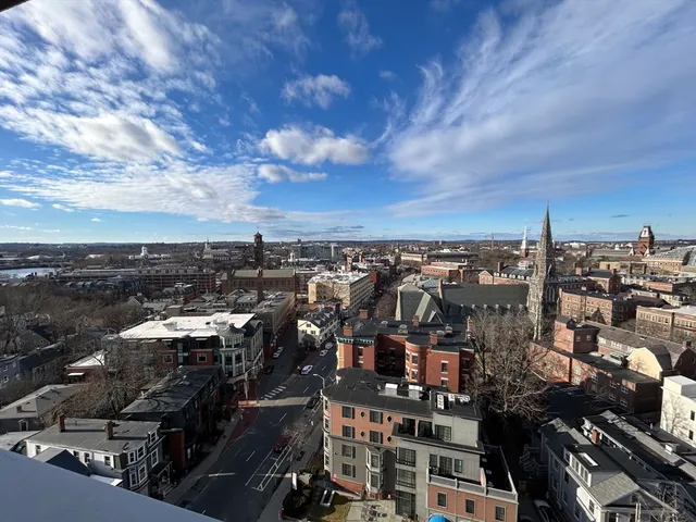 an aerial view of a city